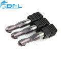 BFL 2 Flutes Tungsten Carbide Ball End Mill For Metal Processing